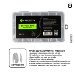 Tips Soft Gel CHERIMOYA Ballerina cortos x120 uni