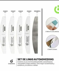 Set lima de acero + 12 repuestos CHERIMOYA