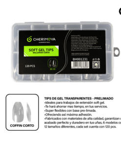 Tips Soft Gel CHERIMOYA x120 Ballerina Cortos