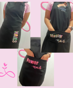 DELANTAL TROPICAL NEGRO CON TU LOGO
