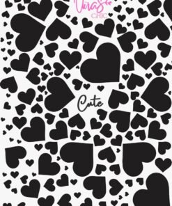Sticker UÑAS CHIC CORAZONES NEGROS Línea Cute