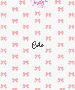 Sticker UÑAS CHIC MOÑOS ROSAS Línea Cute
