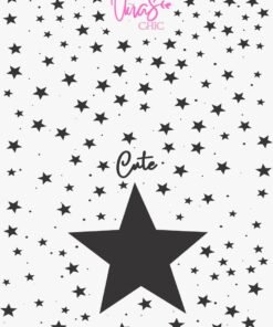 Sticker UÑAS CHIC ESTRELLAS NEGRAS Línea Cute