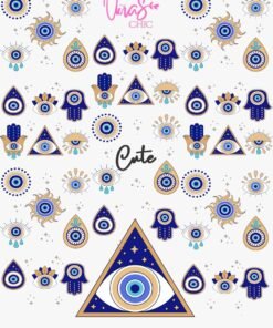 Sticker UÑAS CHIC OJO TURCO AZUL Línea Cute